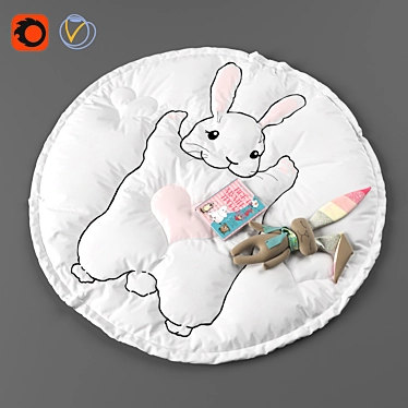 Bunny Wonderland Rug 3D model image 1 