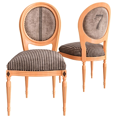 Elegant French Louis XVI Chairs 3D model image 1 