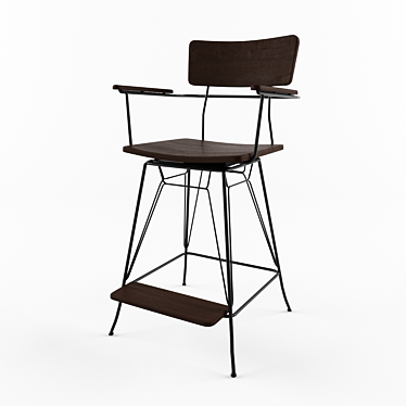 Sleek Swivel Counter Stool 3D model image 1 