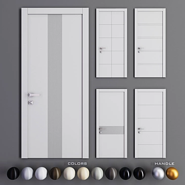 Volhovec Linea - Modern Geometric Door Set 3D model image 1 