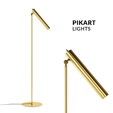 Sleek Brass Floor Lamp | Pikartlights 3D model image 1 