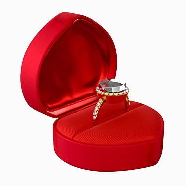 Heart-Shaped Wedding Ring Box 3D model image 1 