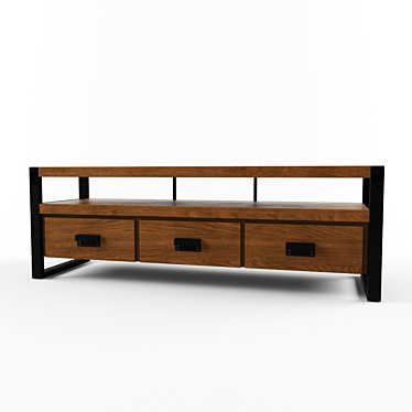 Modern Bin Pull Media Console 3D model image 1 