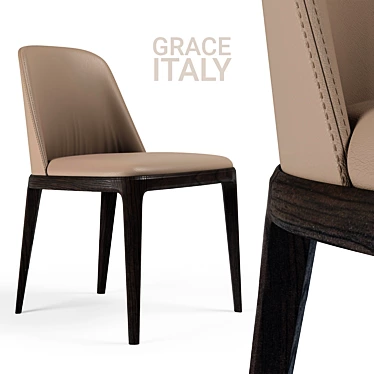 Title: Elegant Beige Poliform Grace Chair 3D model image 1 