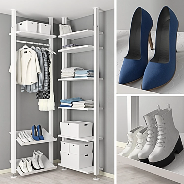 Functional IKEA ELVARLI Storage System 3D model image 1 