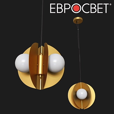 Triad Suspension Lamp - Eurosvet 50144/3 (Gold/Black) 3D model image 1 