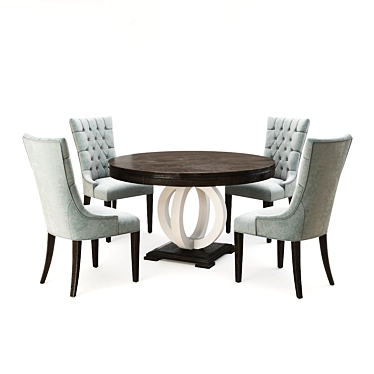 Elegant Olivia Round Table Set 3D model image 1 