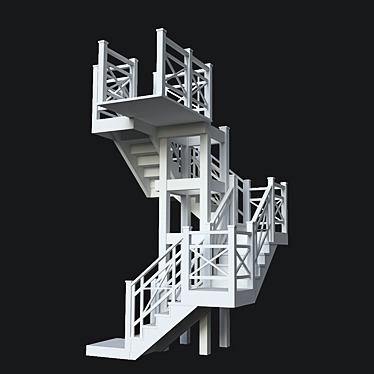 Versatile Outdoor Staircase 3D model image 1 