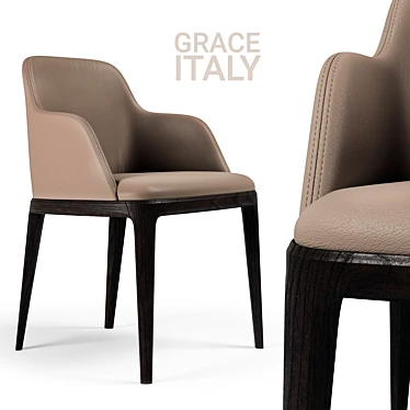 Elegant Beige Chair: Poliform Grace 3D model image 1 
