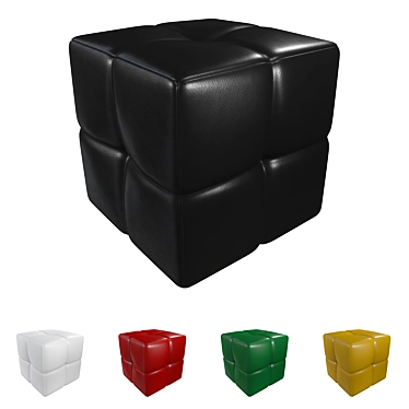 Clement Leather Ottoman: Stylish and Versatile 3D model image 1 