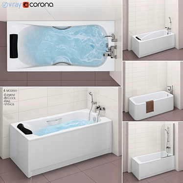 Luxury Bath Set: Element, BeCool, Hall, Vythos 3D model image 1 