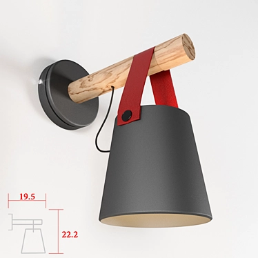 Nordic Wooden Wall Lantern 3D model image 1 