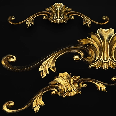 Vintage Gold Decor 3D model image 1 