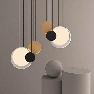 Elegant Metal Ceiling Light 3D model image 1 