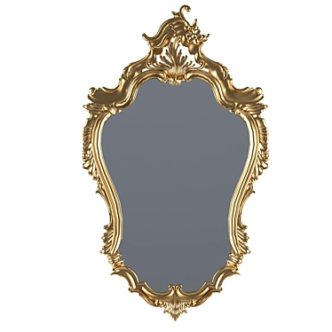 Regal Reflection: Louis XIV Mirror 3D model image 1 