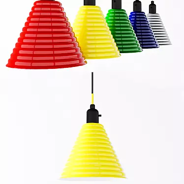 Vibrant Aluminum Pendant Lamp 3D model image 1 