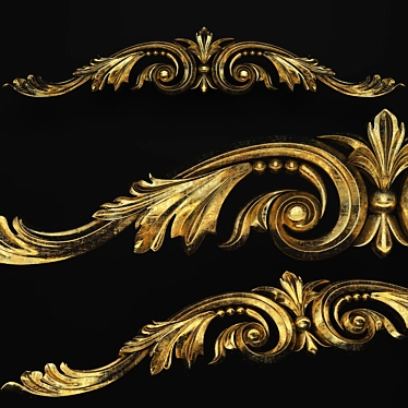 Vintage Gold Decor 3D model image 1 