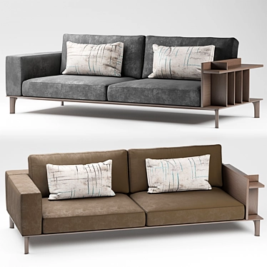 Doimo Salotti Place Leather Sofa 3D model image 1 