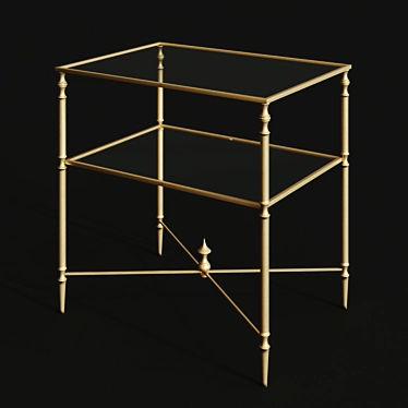 Vintage Gold Iron Side Table 3D model image 1 