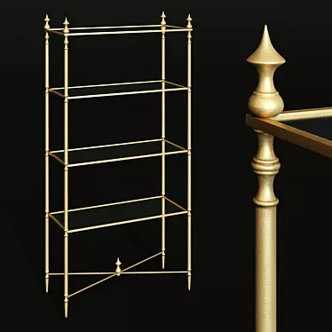 Elegant Matthew Williams Gold Iron Shelf 3D model image 1 