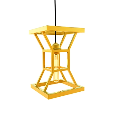 Golden Sand Hourglass Pendant Lamp 3D model image 1 