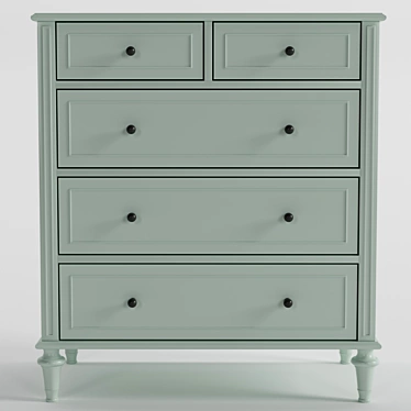 Elegant 5-Drawer Chest 3D model image 1 