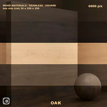 Seamless Oak Wood Box Set 3D model image 1 