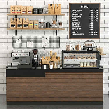 Coffee Bar: Complete Cafe Setup 3D model image 1 