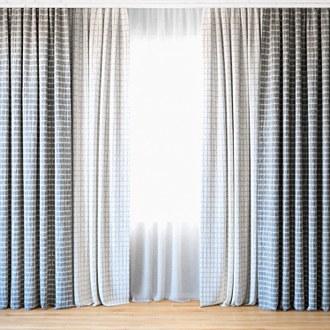 Elegant Sheer Curtains: Perfect for Any Décor 3D model image 1 