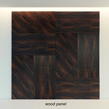 Wooden 3D Wall Panel: Decorative & Lightweight 3D model image 1 