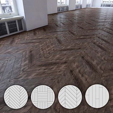 Versatile Laminate Flooring: 4 Layout Options 3D model image 1 