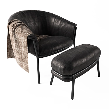 Grasso Leather Lounge Chair 3D model image 1 