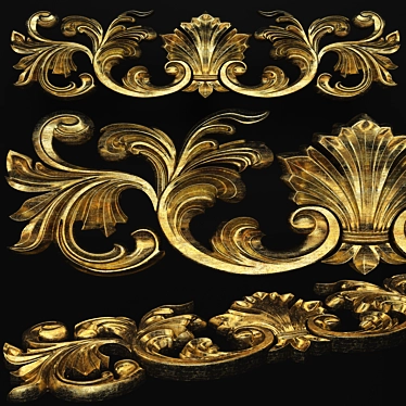 Vintage Gold Decor 3D model image 1 