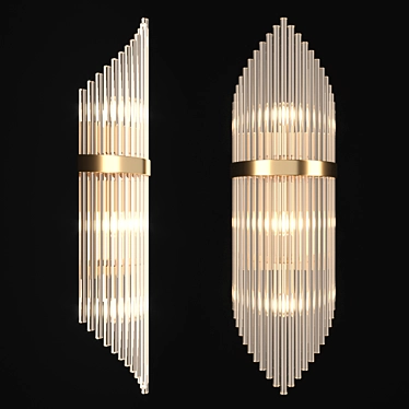Modern Glass Rod Wall Lamp - CONCERT Lampatron 3D model image 1 