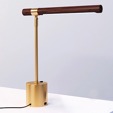 Modern Wood LED Table Lamp 3D model image 1 