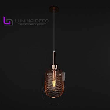 Lumina Deco Bessa Pendant: Elegant Rosé Gold Lighting 3D model image 1 