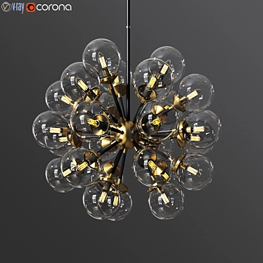 Soleil 18 Globelight Chandelier - Elegant Lighting Fixture 3D model image 1 