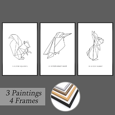 Versatile Wall Art Set 3D model image 1 