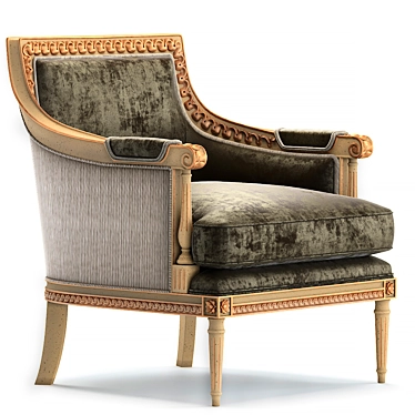 Elegant Carved Baker Chair 3D model image 1 