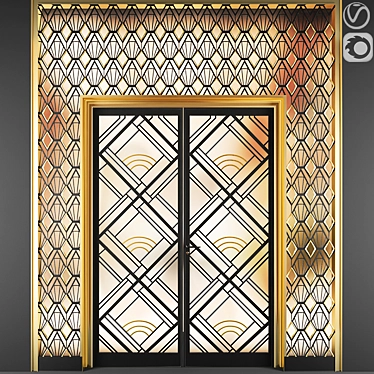 Contemporary 2-Panel Interior Door 3D model image 1 