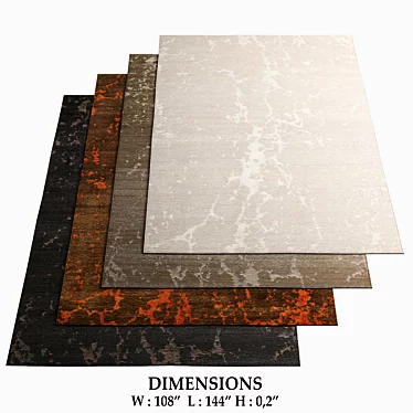 Fusion Rugs Collection: Silver, Taupe, Feu, Anthracite 3D model image 1 