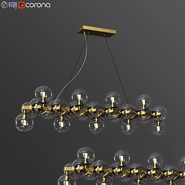 Modern Brass and Glass Pendant: Maytoni Dallas 3D model image 1 