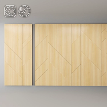 Modern Wood 3D Panel 3D model image 1 