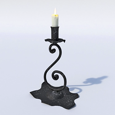 Elegant Single Candlestick Stand 3D model image 1 