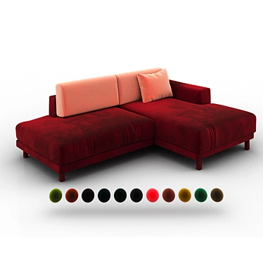 Customizable Tyme Modular Sofa 3D model image 1 