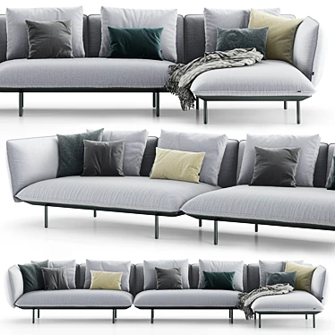 Elegant Senja Sofa by Tribu 3D model image 1 