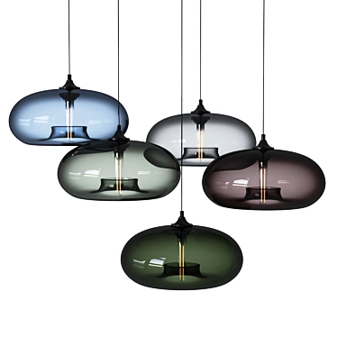 Elegant Glass Pendant Light 3D model image 1 