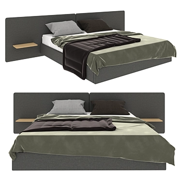 TREKU Lota: Modern Spanish Double Bed 3D model image 1 