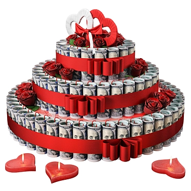 Title: Wedding Money Cake: An Original Wedding Gift 3D model image 1 
