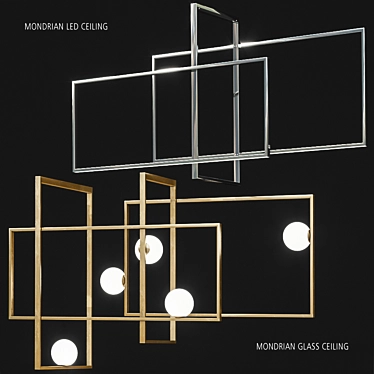 Venicem Mondrian LED Ceiling: Sleek and Elegant Illumination 3D model image 1 